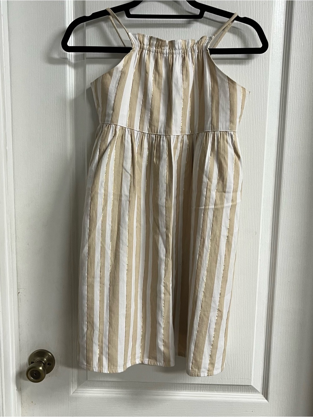 Janie and Jack Beige and White Striped Sundress